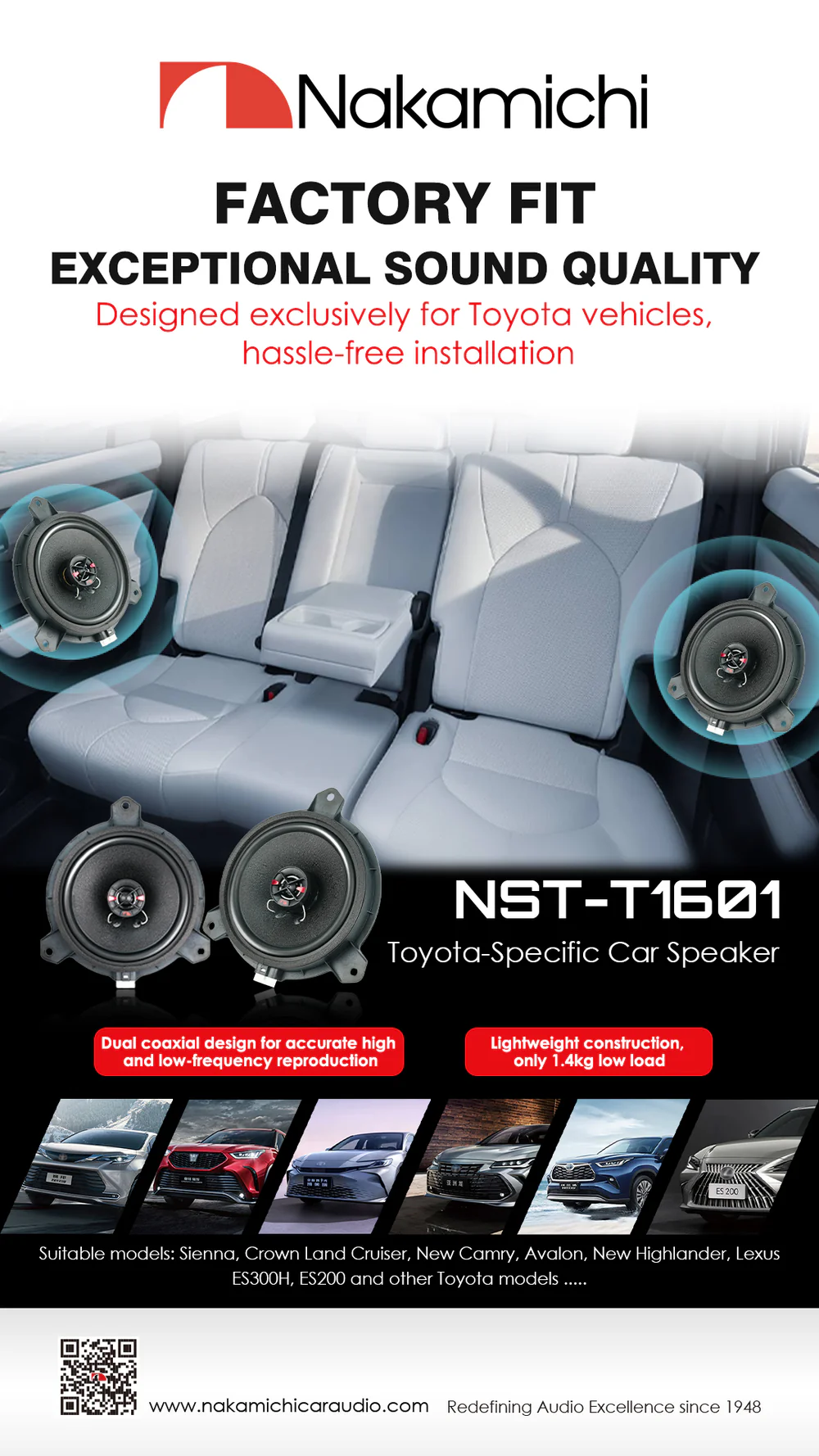Nakamichi T1601 Toyota Speakers 6.5" - Image 1
